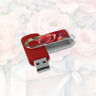 Red Rose & Ruby Heart Flash Drive