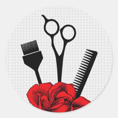 red rose salon sticker hairstylist hair stylist