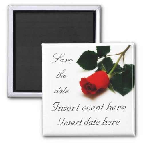 Red Rose Save the date Magnet Template
