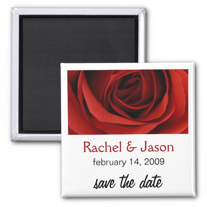 Red Rose  Save the Date Refrigerator Magnets