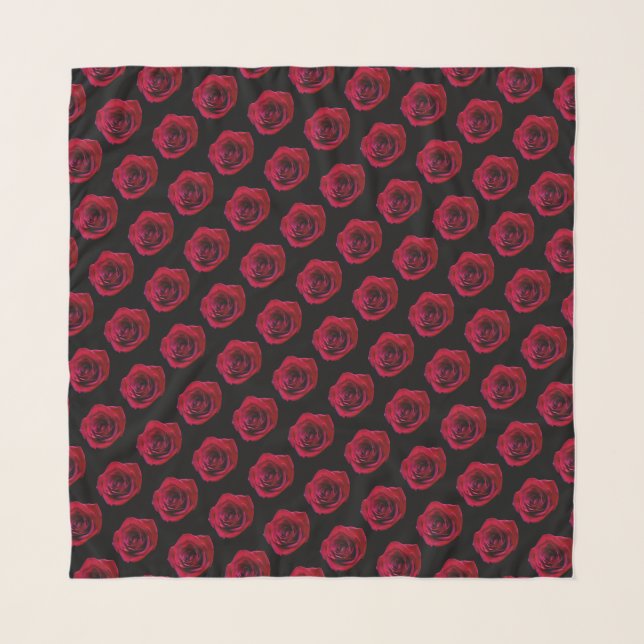 Red Rose Scarf Romantic Red Rose Scarves (Front)
