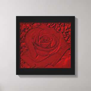 Red Rose "Sculpture" Wrapped Canvas Print