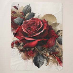 Red Rose Sherpa Blanket