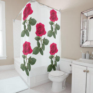 Red rose shower curtain