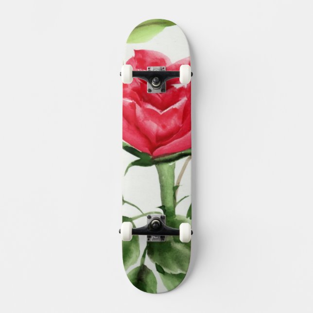 Red Rose Skateboard Deck (Front)