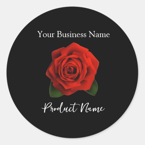 Red Rose Small Business Simple Custom Product Classic Round Sticker