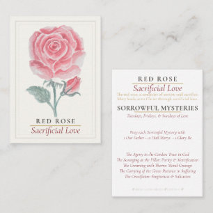 Red Rose Sorrowful Mysteries Marian Garden Card