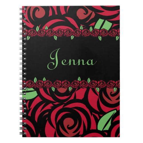 Red Rose Spiral Journal