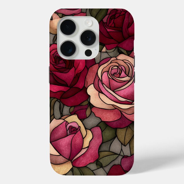 Red Rose Stained Glass Design Case-Mate iPhone Case (Back)