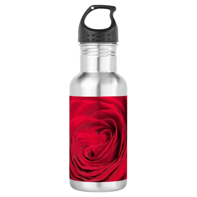Red Rose  Stainless Steel Water Bottle (Front)