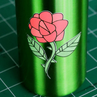 Red Rose Stainless Steel Water Bottle
