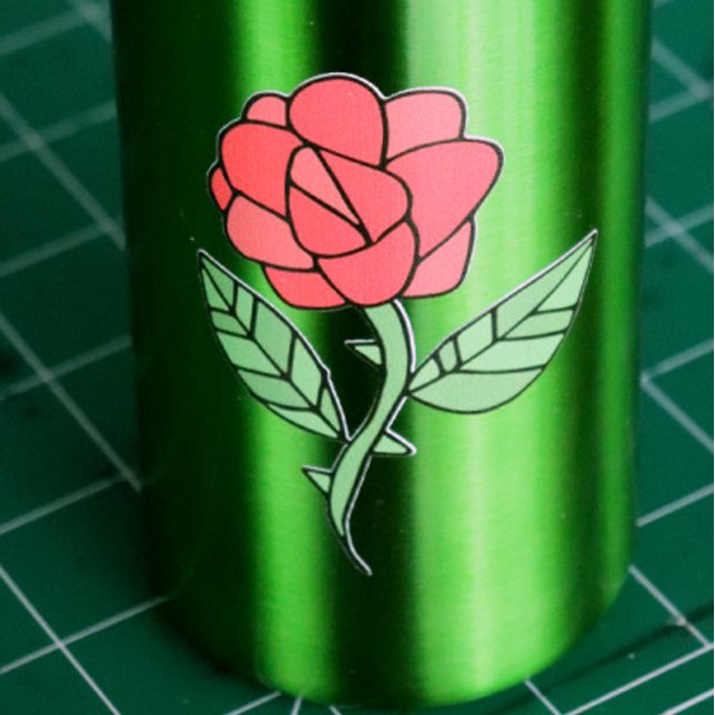 Red Rose Stainless Steel Water Bottle (Creator Uploaded)