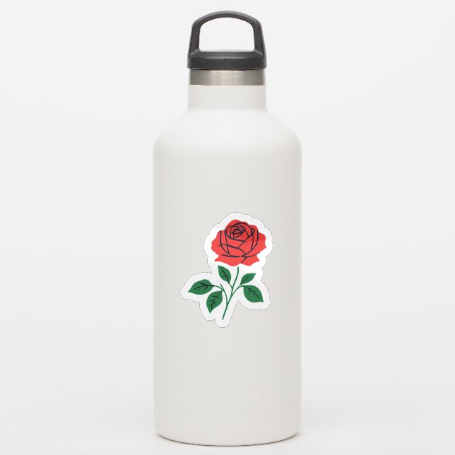 Red Rose Sticker (Waterbottle)