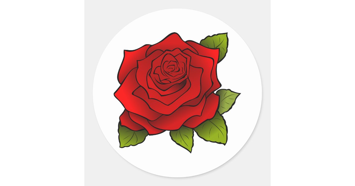 Red Rose Sticker  Zazzle com