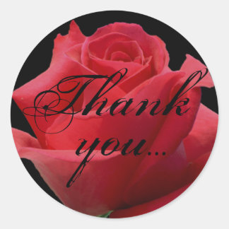 Red Rose Sticker...thank you Classic Round Sticker
