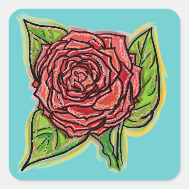 Red rose stickers (Front)