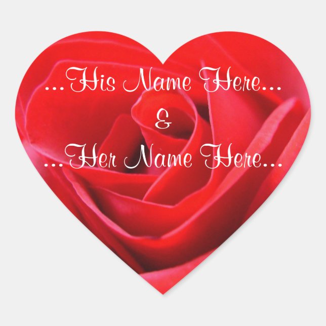 Red Rose Stickers Romantic Rose Wedding Stickers (Front)