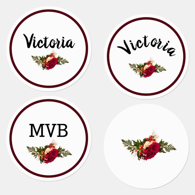 Red Rose Swagger Labels (Group)