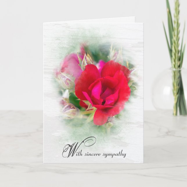 Red Rose Sympathy Card (Front)