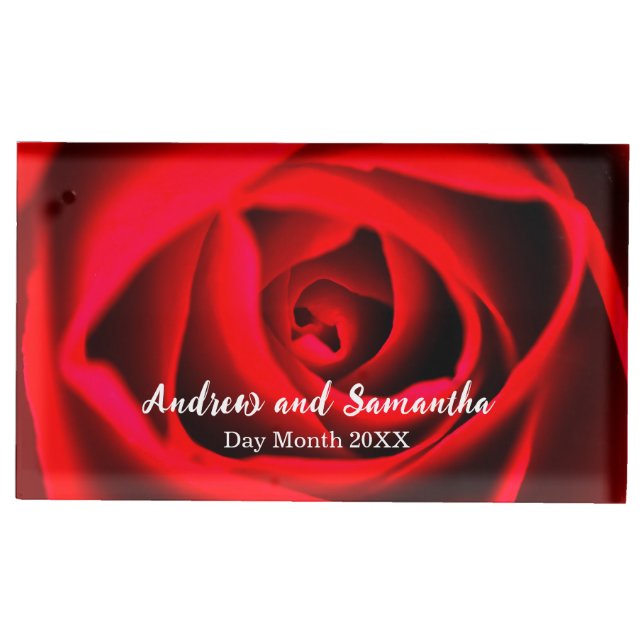 Red Rose Table card holder (Front)