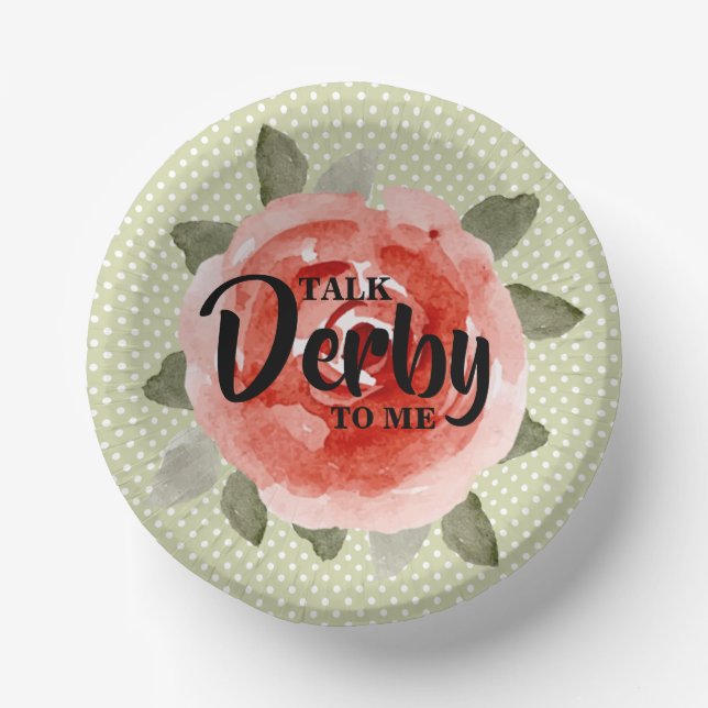 Red Rose Talk Derby to Me Paper Bowls (Front)