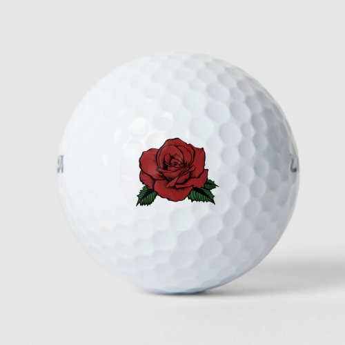 red rose tattoo golf balls