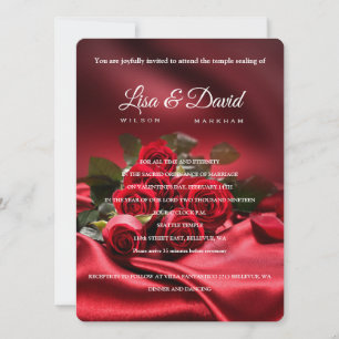 Red Rose Temple Wedding & Reception Invite
