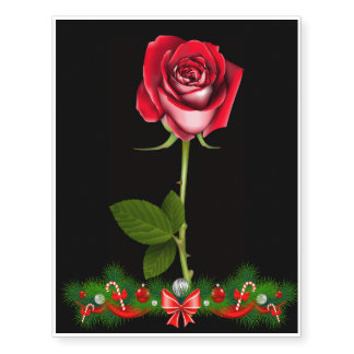 Red rose temporary tattoos