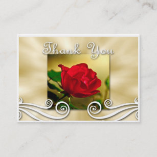 Red Rose Thank you Business Card