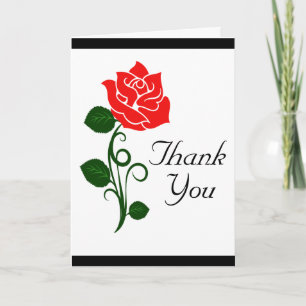 Red Rose Thank You Card