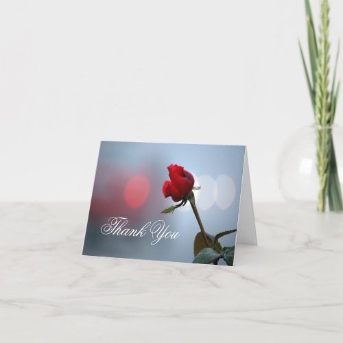 Red Rose Thank You Cards