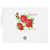 Red Rose Thank You Cards (Back Horizontal)