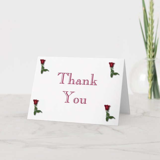 Red Rose Thank You Notes (Front)