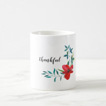 Red Rose Thankful Mug