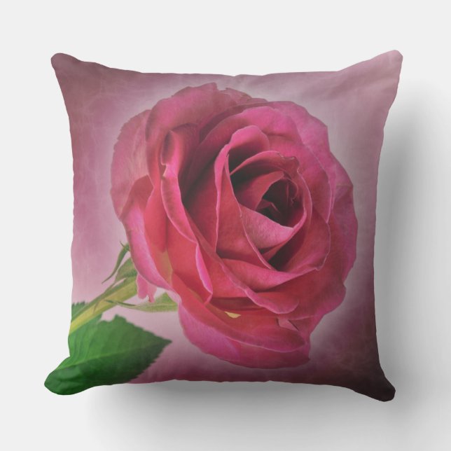 Red Rose Throw Pillow (Front)