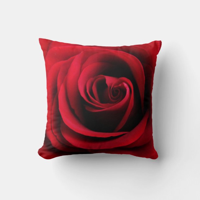 Red Rose Throw Pillow (Front)