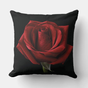 Red rose throw pillow