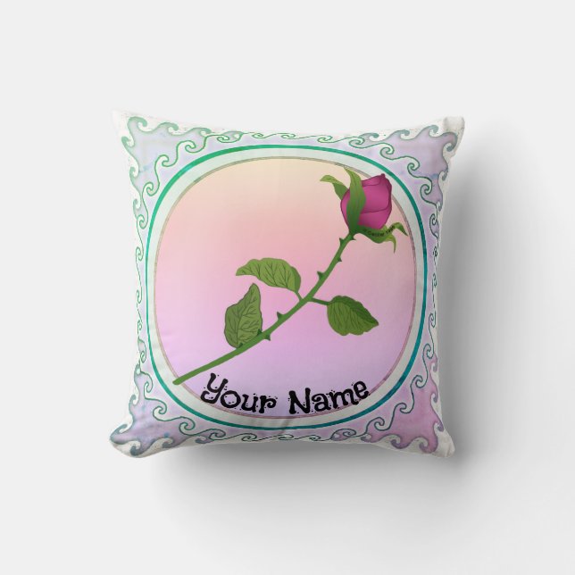 Red Rose  Throw Pillow (Front)