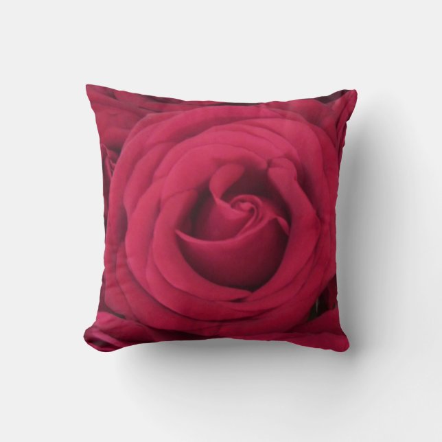 Red Rose Throw Pillow (Front)