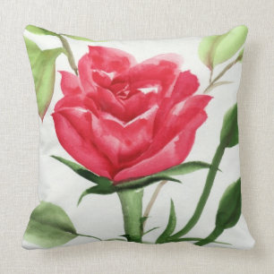 Red Rose Throw Pillow