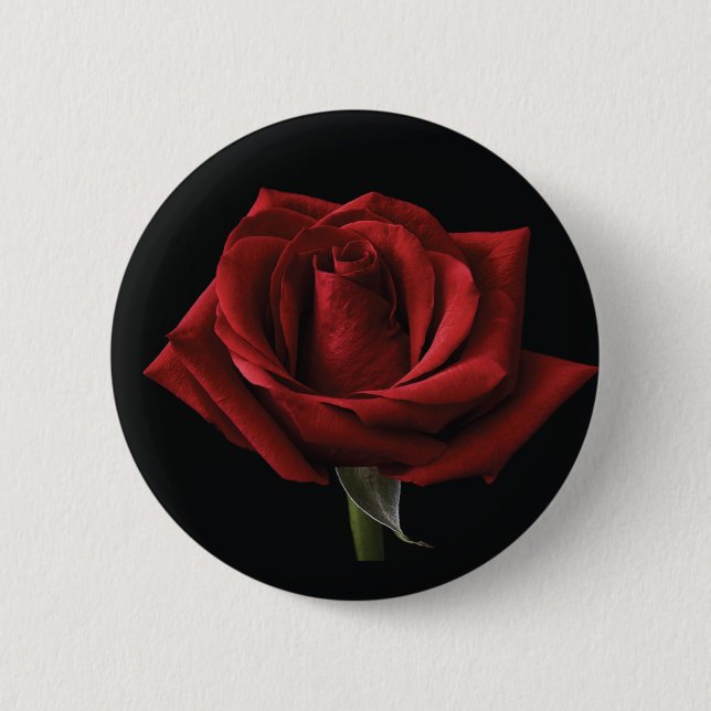 Red rose throw pillow button (Front)