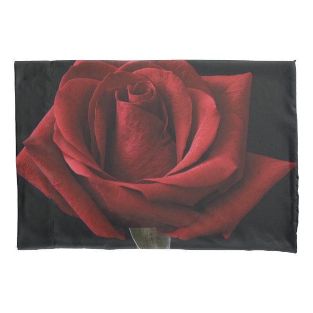 Red rose throw pillow case (Front-Left)