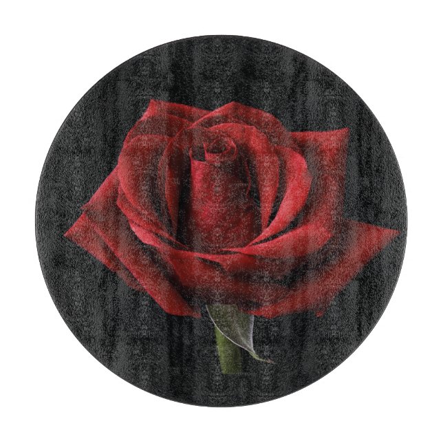 Red rose throw pillow cutting board (Front)
