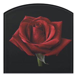 Red rose throw pillow door sign