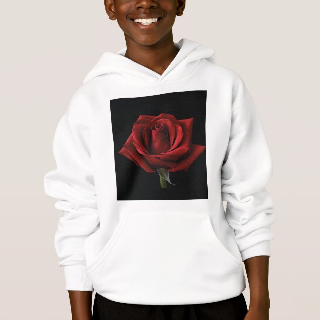 Red rose throw pillow hoodie (Front)