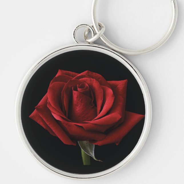 Red rose throw pillow keychain (Front)