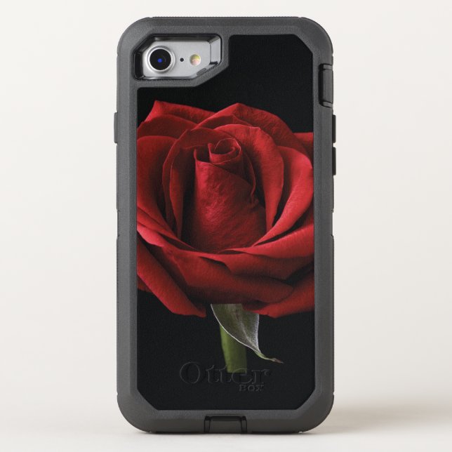 Red rose throw pillow otterbox iPhone case (Back)