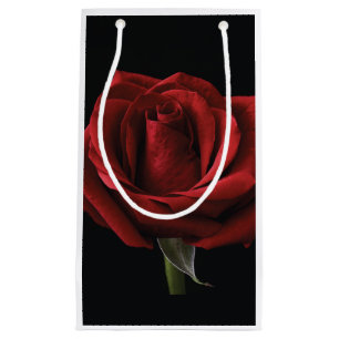 Red rose throw pillow small gift bag