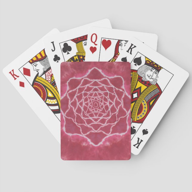 Red Rose Tie Dye Bicycle Playing Cards (Back)