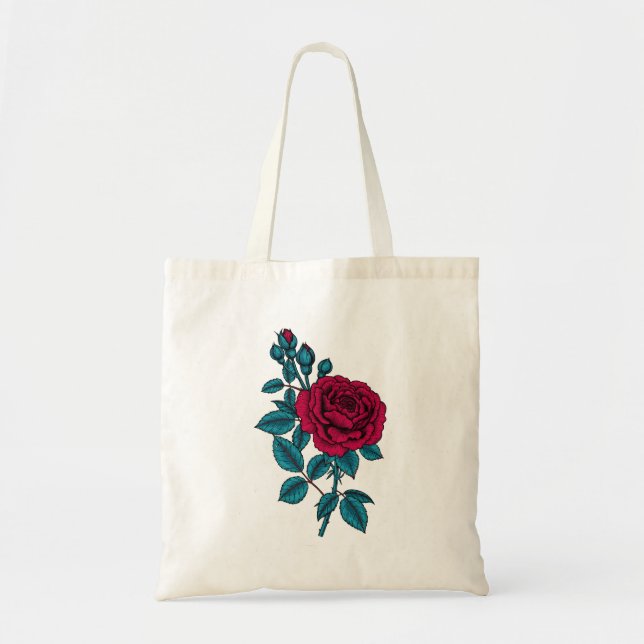 Red rose tote bag (Front)